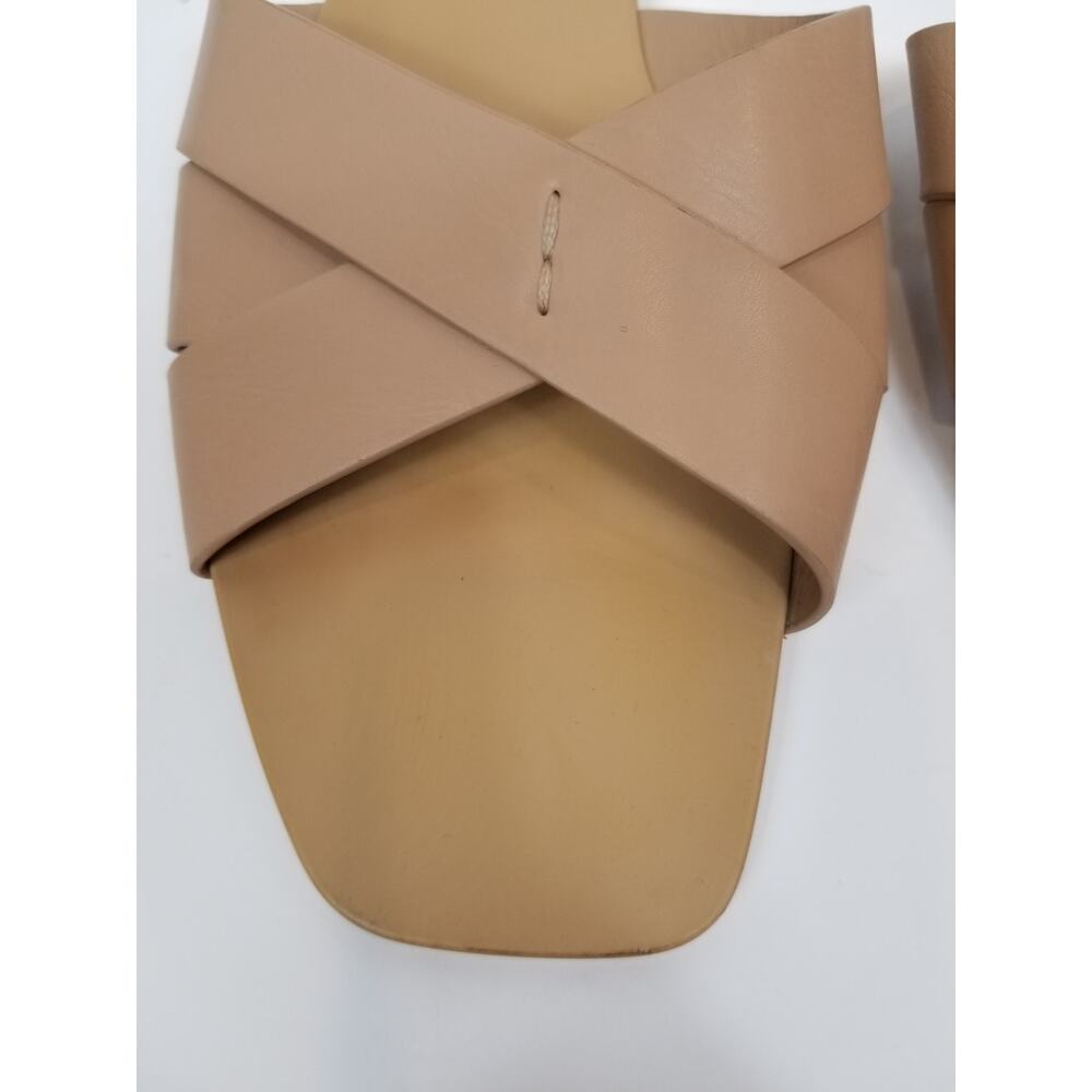 H&M Faux Leather Vegan Criss Cross Slides Sandals Tan Size 41 / 10 - Picture 3 of 10